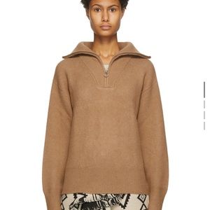 Isabel Marant Étoile Beige Wool Fancy Half-Zip Sweater